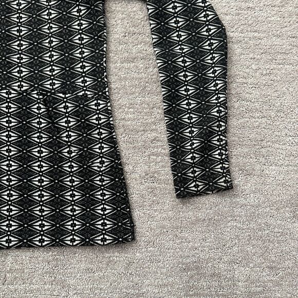 KAVU Sweater Womens Small Black White Geometric Hooded Pockets Full Zip - Picture 4 of 11